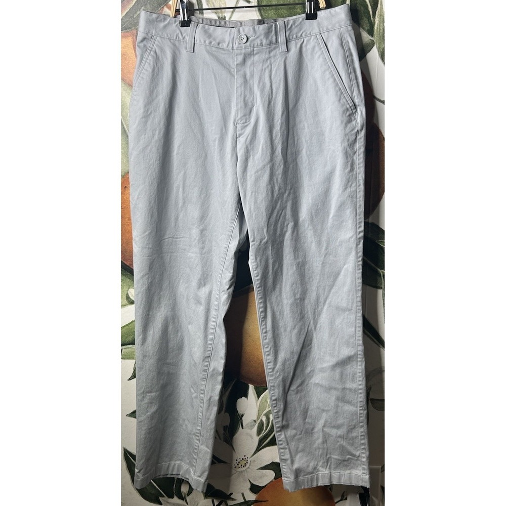 Adi Pure by Adidas Mens Size 34 x 30 Light Gray Straight Pants Cotton Lyocell‎
